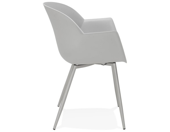 Chaise à accoudoirs KELLY grise design