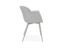Chaise à accoudoirs KELLY grise design