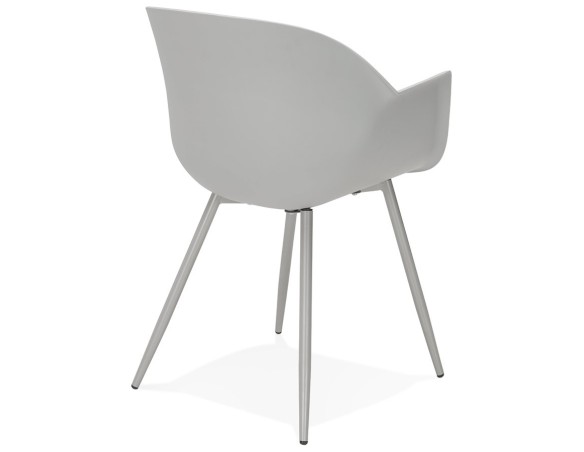 Chaise à accoudoirs KELLY grise design