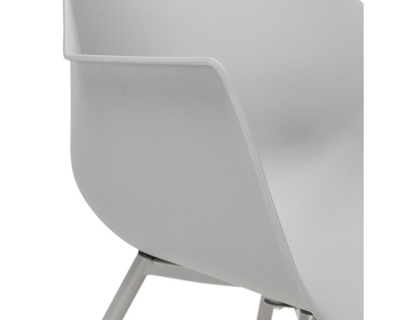 Chaise à accoudoirs KELLY grise design