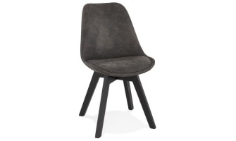 CH03300DGBL 5420072089768 Chaise en microfibre grise AXEL avec structure en bois noir
