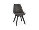 CH03300DGBL 5420072089768 Chaise en microfibre grise AXEL avec structure en bois noir