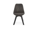 Chaise en microfibre grise AXEL avec structure en bois noir