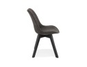 Chaise en microfibre grise AXEL avec structure en bois noir