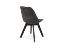 Chaise en microfibre grise AXEL avec structure en bois noir
