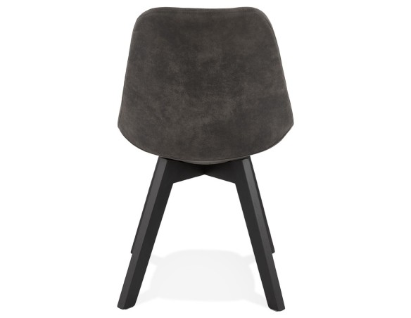 Chaise en microfibre grise AXEL avec structure en bois noir