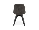 Chaise en microfibre grise AXEL avec structure en bois noir