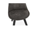 Chaise en microfibre grise AXEL avec structure en bois noir
