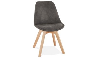 CH03310DGNA 5420072089782 Chaise en microfibre grise AXEL avec structure en bois finition naturelle