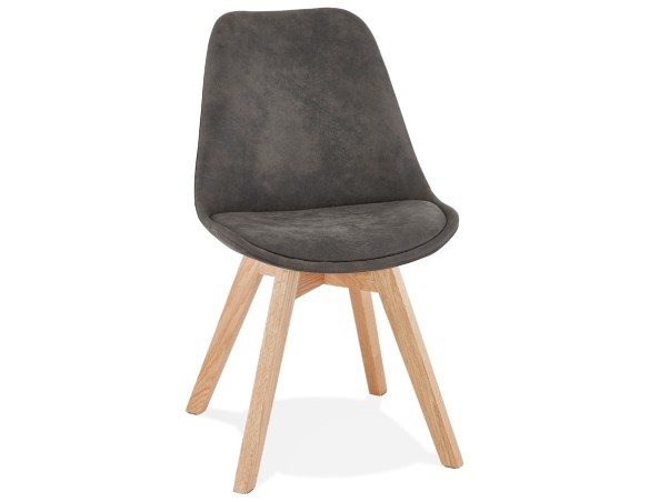 CH03310DGNA 5420072089782 Chaise en microfibre grise AXEL avec structure en bois finition naturelle