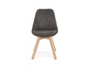 Chaise en microfibre grise AXEL avec structure en bois finition naturelle