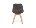 Chaise en microfibre grise AXEL avec structure en bois finition naturelle