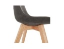 Chaise en microfibre grise AXEL avec structure en bois finition naturelle