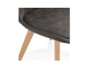 Chaise en microfibre grise AXEL avec structure en bois finition naturelle