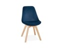CH03340BUNA 5420072089843 Chaise en velours bleu JOE avec structure en bois naturel