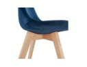 Chaise en velours bleu JOE avec structure en bois naturel