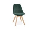 CH03360GENA 5420072089881 Chaise en velours vert JOE avec structure en bois naturel