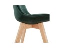 Chaise en velours vert JOE avec structure en bois naturel