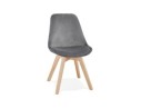 CH03380GRNA 5420072089928 Chaise en velours gris JOE avec structure en bois naturel