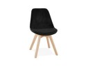 CH03400BLNA 5420072089966 Chaise en velours noir JOE avec structure en bois naturel