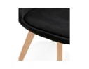 Chaise en velours noir JOE avec structure en bois naturel