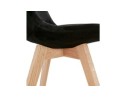 Chaise en velours noir JOE avec structure en bois naturel
