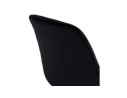 Chaise en velours noir JOE avec structure en bois naturel
