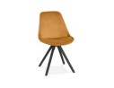 CH04410MUBL 5404028318676 Chaise vintage RICKY en velours moutarde et pieds en bois noir