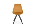 Chaise vintage RICKY en velours moutarde et pieds en bois noir