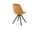 Chaise vintage RICKY en velours moutarde et pieds en bois noir