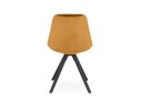 Chaise vintage RICKY en velours moutarde et pieds en bois noir