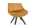 Chaise vintage RICKY en velours moutarde et pieds en bois noir