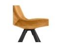 Chaise vintage RICKY en velours moutarde et pieds en bois noir