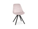 CH04430PIBL 5404028318713 Chaise vintage RICKY en velours rose et pieds en bois noir