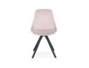 Chaise vintage RICKY en velours rose et pieds en bois noir