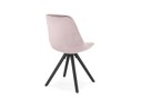 Chaise vintage RICKY en velours rose et pieds en bois noir