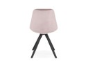 Chaise vintage RICKY en velours rose et pieds en bois noir