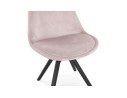 Chaise vintage RICKY en velours rose et pieds en bois noir