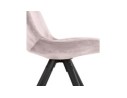 Chaise vintage RICKY en velours rose et pieds en bois noir