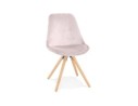 CH04440PINA 5404028318737 Chaise vintage RICKY en velours rose et pieds en bois naturel