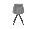 Chaise vintage RICKY en tissu pied de poule et pieds en bois noir