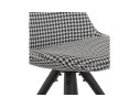 Chaise vintage RICKY en tissu pied de poule et pieds en bois noir
