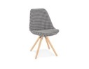 CH04460DINA 5404028318775 Chaise vintage RICKY en tissu pied de poule et pieds en bois naturel