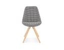 Chaise vintage RICKY en tissu pied de poule et pieds en bois naturel