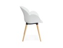 Chaise design scandinave PICATA blanche avec pieds en bois