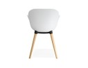 Chaise design scandinave PICATA blanche avec pieds en bois
