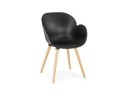 AC01450BL 5420072044132 Chaise design scandinave PICATA noire avec pieds en bois