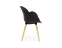 Chaise design scandinave PICATA noire avec pieds en bois