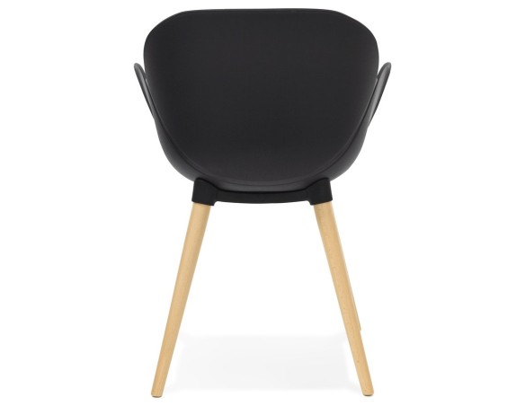 Chaise design scandinave PICATA noire avec pieds en bois