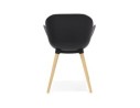 Chaise design scandinave PICATA noire avec pieds en bois